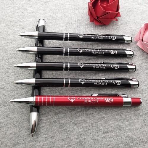Wholesale personalized Wedding favors+ free logo design+free logo customized 10 colors classical metal pen for your choose