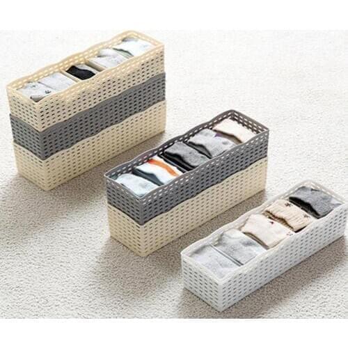 5 Grids Socks Underwear Storage Basket Wardrobe Organizer Box Towel Container Home Supplies