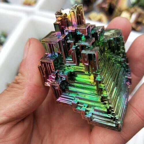 Drop shipping 20g German natural quartz crystal rainbow {bismuth} mineral specimen