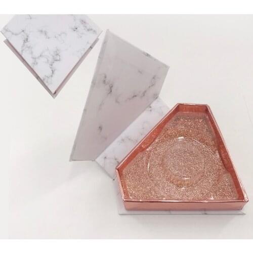 Empty Marble Lash Case Rose Gold Lash Box 3D Mink Eyelash Diamond Box
