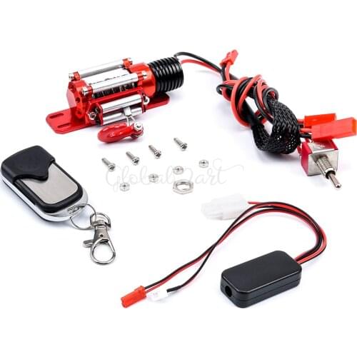 RC Car Metal Winch + Wireless Remote Controller Receiver for 1:10 RC Crawler Truck Axial SCX10 RC4WD 90046 D90 Traxxas TRX4