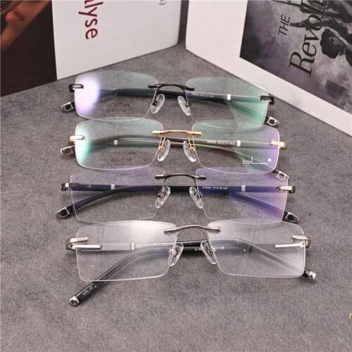 Rockjoy Rimless Eyeglasses Frames Male Frameless Glasses Men Spectacles for Prescription Optical Myopia Lens