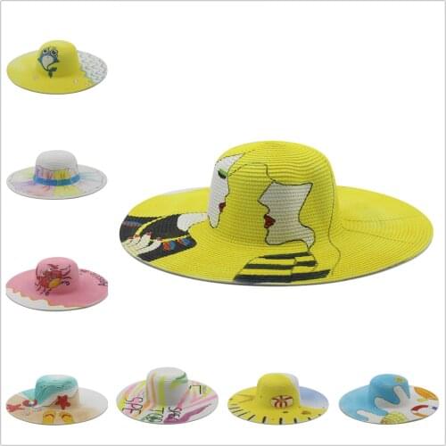 11CM Wide Brim Oversized Beach Hats For Women Large Straw Hat UV Protection Foldable Sun Shade Caps Wholesale Dropshipping