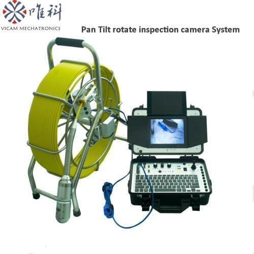 Vicam new product 50mm pan&tilt rotation sewer video inspection camera with New recording video ,audio and photography DVR box