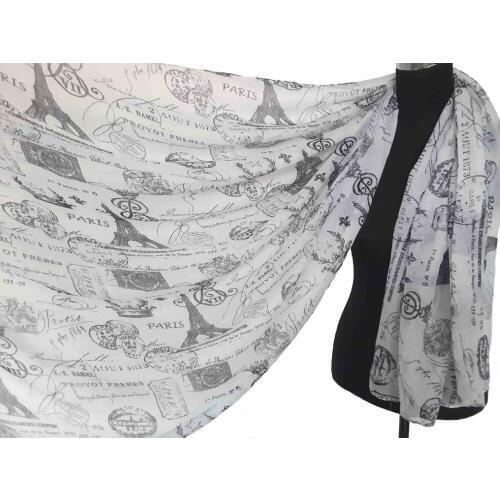 Vintage Postage Stamp Print Scarf Shawl Wrap Womens Party Event Accessories Gift for Her, Free Shipping
