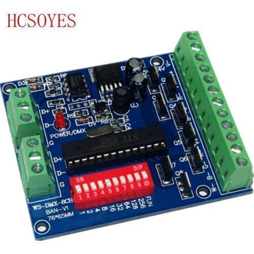 1 pcs/lots) 8 channel 8ch 2groups dmx512 decoder led controller