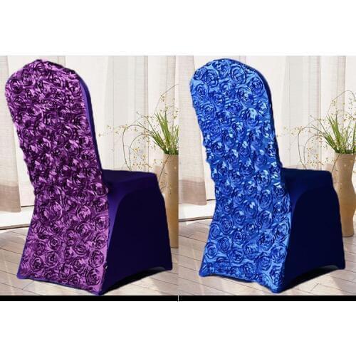 100pcs Rosette Stretch Polyester Spandex Wedding Party Chair Covers for Weddings Banquet Hotel Decoration Decor