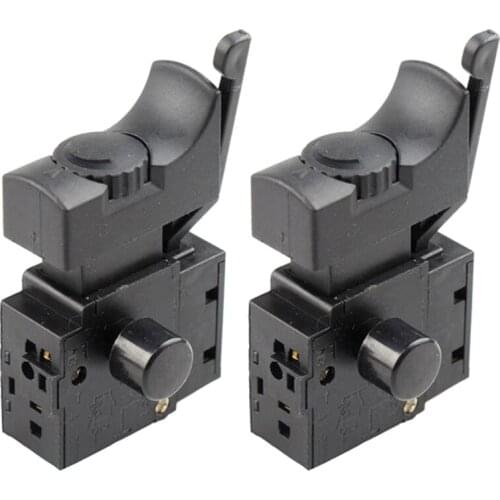 2pcs FA2-6/1BEK Lock on Power Tool Electric Drill Speed Control Trigger Switch