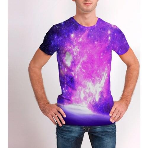 2021 New Tee Shirt Pullover Oversized T Shirt For Men Casual Short Sleeve Starry sky Print Plus Size Mens T-shirt Top