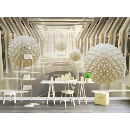 3D wallpaper roll size Round ball golden space modern TV background wall wall papers home decor 3d