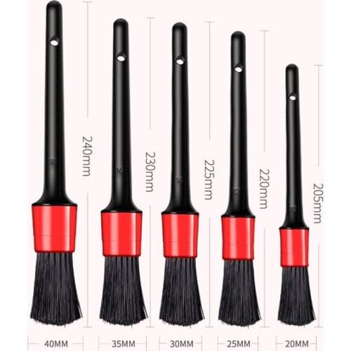 5PCS Car Detailing Brushes Cleaning Brush Set for Cleaning Wheels Tire Interior Exterior Leather Air Vents Car Cleaning Kit Tool
