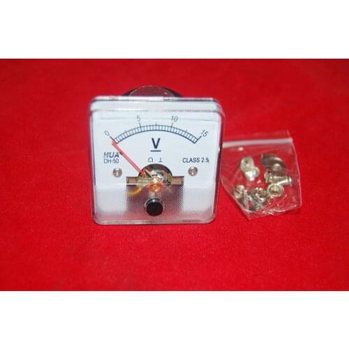 DC 0-15V Analog Voltmeter Analogue Voltage panel meter 50*50mm directly Connect