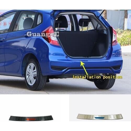 Car Styling External Rear Bumper Panel Trunk Trim Cover Stainless Steel Sticker Plate Pedal For Honda Fit Jazz 2020 2021