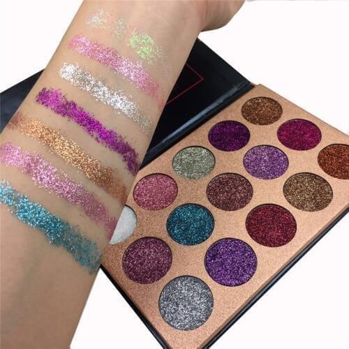 15 Colors Beauty Glazed Glitter Injections Pressed Glitters Eyeshadow Diamond Rainbow Make Up Cosmetic Eye Shadow Magnet Palette