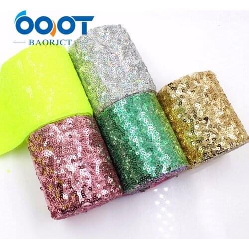 OOOT BAORJCT G-18930-1293,75 mm,2 yards Colorful Flash film Ribbons,Wedding decoration,Garment accessories,DIY handmade material