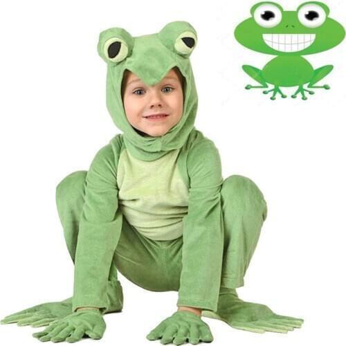 Kids Frog Prince Costume Little Frog Costume Animal Onesies Jumpsuit Fancy Dress Carnival Halloween Costumes Animal Cosplay
