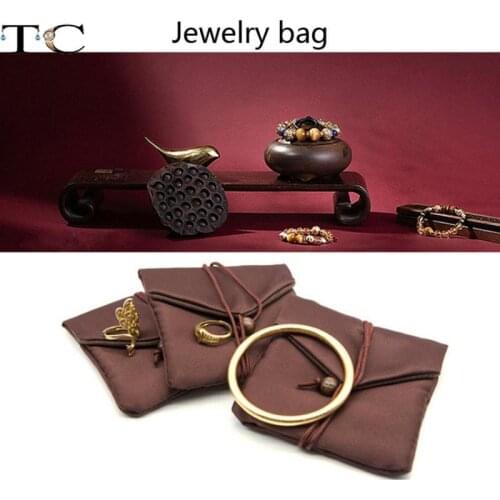 Retro Style Jewelry Flannel Protective Bag Jewelry Anti-Oxidation Bag Jade Jade Portable Storage Bag 10Pcs/lot