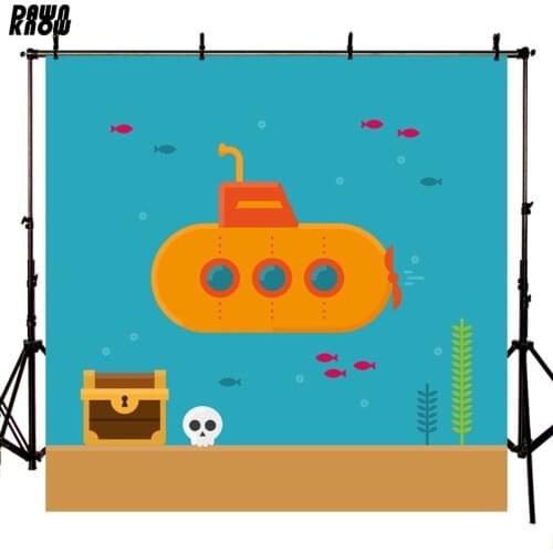 DAWNKNOW Cartoon Underwater Submarine Photography Background Backdrop Photocall Shoot Children Party Decorate Photo Studio