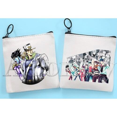 Jojo Bizarre Adventure Canvas Coin Purse Coin Purse Collection Canvas Bag Small Wallet Zipper Key Bag Hand Gift