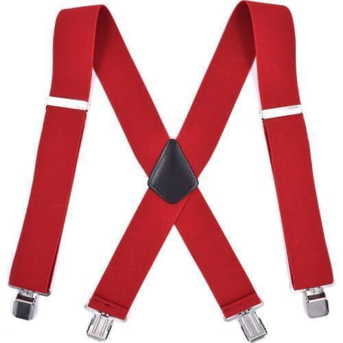 JIERKU Suspenders Mans Braces 4 Clips Suspensorio New Trousers Strap Adjustable Outdoor Suspenders 5.0*120cm JK4C08211