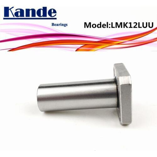 Kande Bearings 1pc LMK12L 3D Printer CNC part LMK12LUU LMK12LUU LMK12L UU Extended Square Flange Linear Bearing dr: 12mm