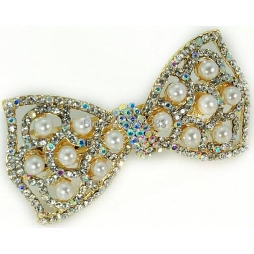 Fashion elegant pearl women Barrettes butterfly hairpin B1529