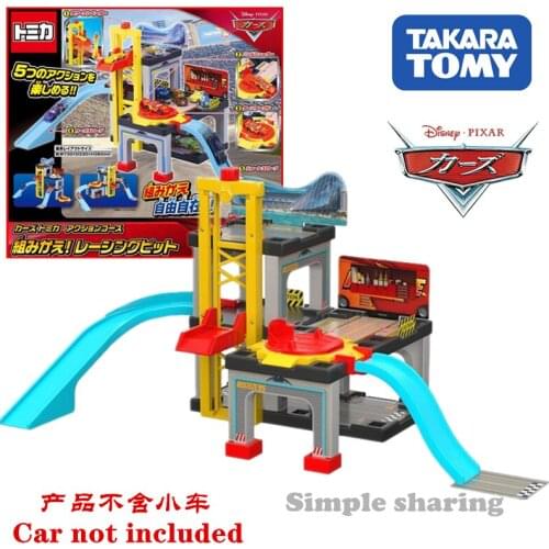 Takara Tomy Tomica Disney Pixar CAR Recombinationable Racing Pit Toy Set