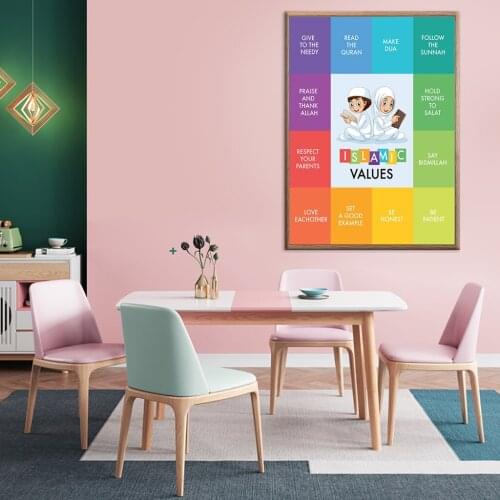 Wall Art Prints Canvas Painting Islamic Values Nordic Style Poster Muslim Bedroom Simple Modular Pictures Modern Home Decoration