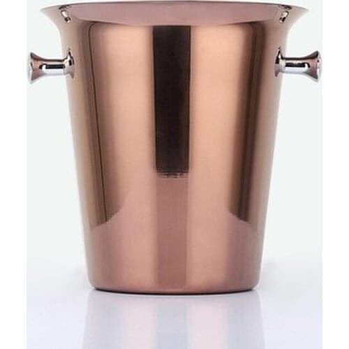 Stainless Steel Bar Ice Bucket Two Handles Champagne golden Gold Wine Spit rel Container Ktv Club tool