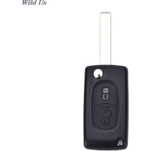 New Replacement 2 Button Remote Flip Folding Key Fob Case Shell Blade For PEUGEOT 307 308 107 207 407