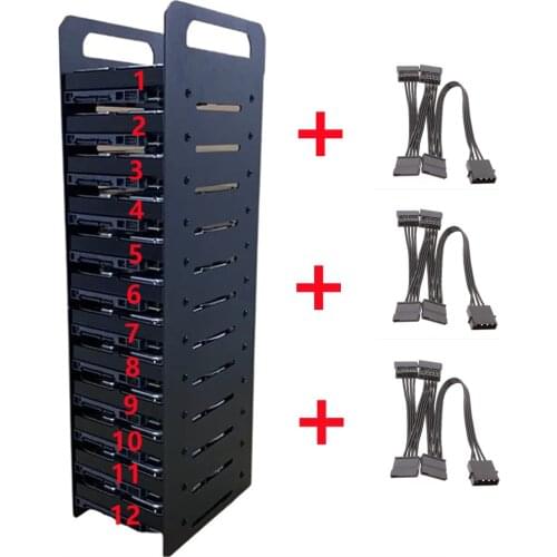 Brand New 12 Layer 3.5 Inch Mechanical Hard Drive Bracket External Hard Disk Box Stack Rack Frame HDD Bracket Metal Storage Cage