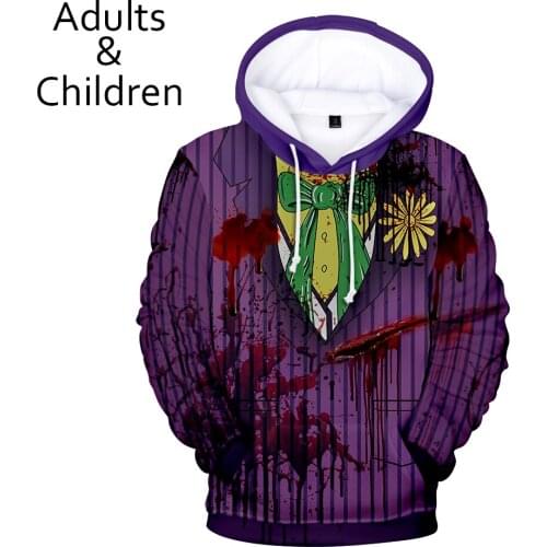 New Listing 3D Joker Hoodies Men Women Fake two pieces Sweatshirt Casual Kids pullovers New 3D Joker boys girls Harajuku Hooded