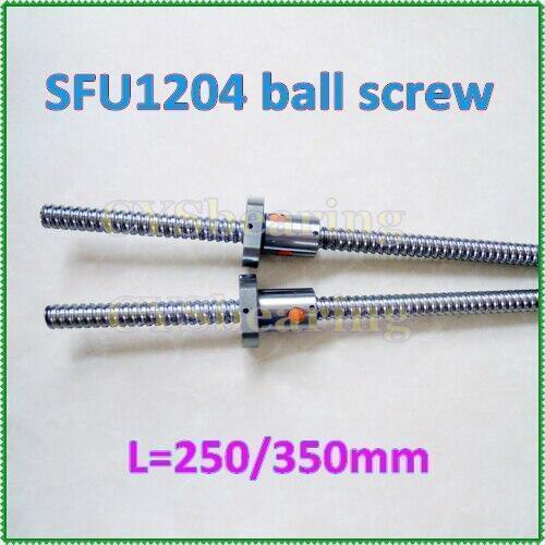 New 1204 Ball screw -L 250mm / 350mm -C7 Anti Backlash Rolled Ballscrew for linear system CNC X Y Z
