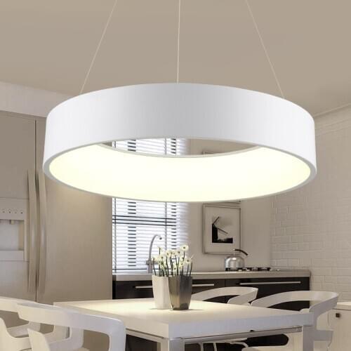 Single circle post modern LED round dining room chandelier atmosphere living room lamp bedroom dining room study lamp LB022101