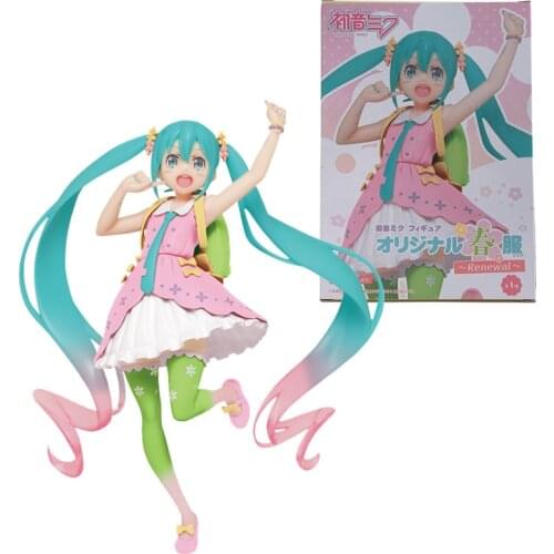 Bandai Hatsune Miku Original Spring Clothes Different Color Version Action Figure Boxed PVC Model Decoration Toy Childrens Gift