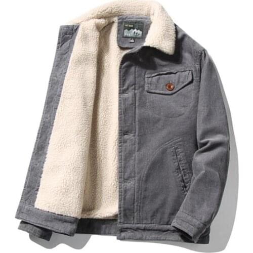 Autumn Winter Retro Corduroy Jacket Mens Jacket Slim Casual Coat Mens Clothing Fashion Coats Male Outerwear 5XL 6XL