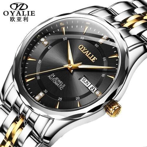 OYALIE Watch Men Top Brand Luxury Mens Automatic Mechanical Skeleton Wrist Watch Male Waterproof Reloj Hombre