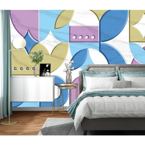 Custom three-dimensional geometric background living room bedroom apartment decoration background wall paper