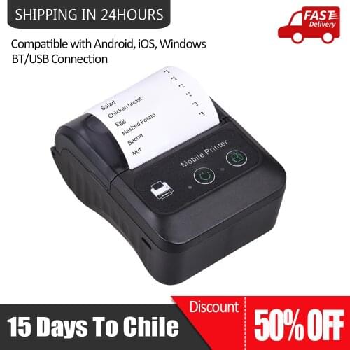 Portable Wireless BT 58mm 2Inch Thermal Receipt Printer Mini USB Bill POS Mobile Printer Support ESC/POS Print Command for Store