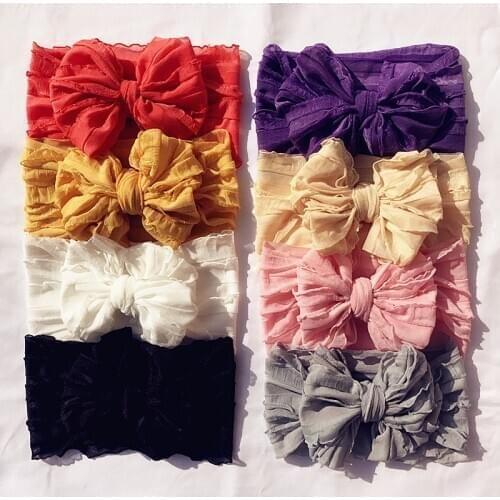 Baby Girls Headbands Toddler Infant Baby Hair Accessories For Girl Turban Solid Big Bowknot Hair Band Girl Accessories
