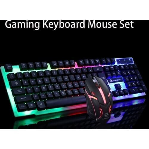 Wired Keyboard With Mouse Set Gaming Keyboard Gamer Mouse tripod Keyboard Home Office PC Laptop New Fashion Backlit