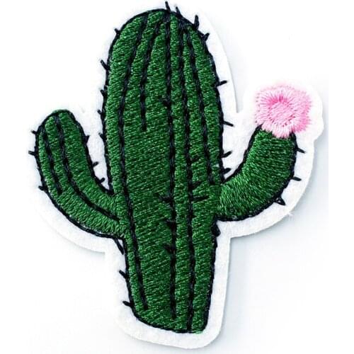 Cactus Size:4.3x5.1cm DIY Patches Cloth Patch Embroidered Cute Badges Hippie Iron On Cartoon Patches For Clothes Sticker