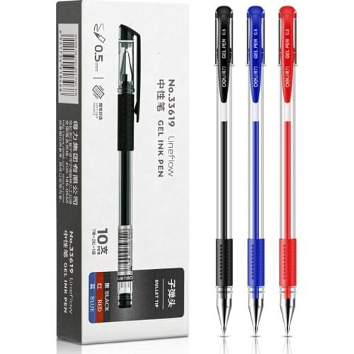 Retractable Gel Pens Blue Black Red Color Smooth Writing 0.5mm Gel Ink Pen for Office Writing Supplies Stationery