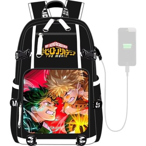 Anime Printed Schoolbag My Hero Academia Bag Mochilas Canvas Travel Bag Notebook Backpack for Students Adult