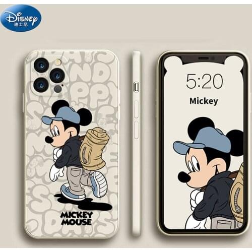 DISNEY 2021 Minnie Mickey Silicone Case for IPhone 12 12Pro iPhone12Pro Max iPhone 12 Mini Official Liquid Silicon Full Cover