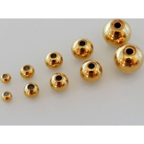 Color preserving!! 200pcs gold copper Smooth solid Ball Spacer Beads 6MM in Dia. Jewelry Making Findings