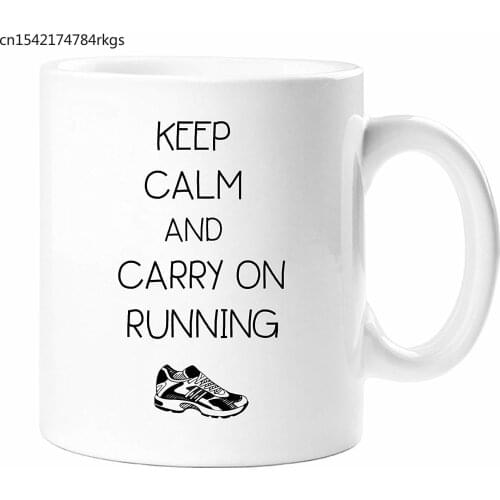 Keep Calm and Carry on Running Tea Coffee 11 Oz Mug Gift