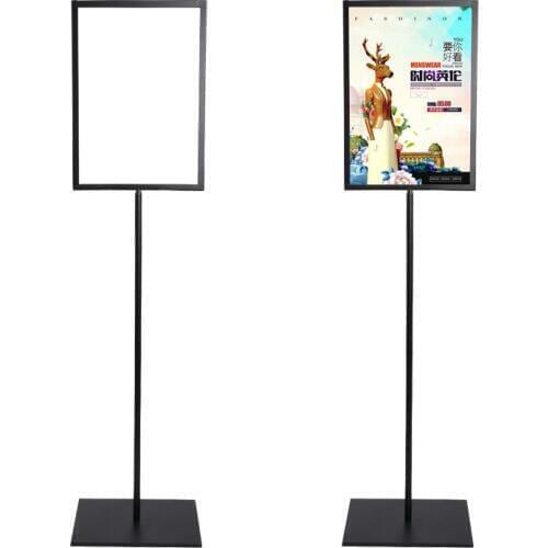 Linliangmuyu modern metal floor stand type A3 advertising poster display frame banner holder stand rack Two Sided In view HB02