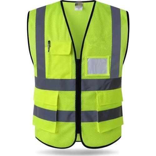 2020 High Visibility Reflective Safety Vest Reflective Vest Multi Pockets Workwear Safety Waistcoat Free Shipping