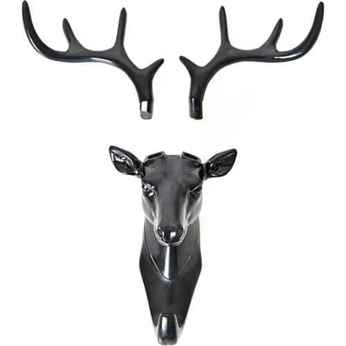 Hanger Fashion Deer Head Antlers Self Adhesive Keys Hat Holder Wall Door Hook Hanger Hanger Home Storage Organization